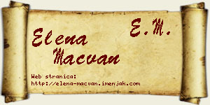 Elena Mačvan vizit kartica